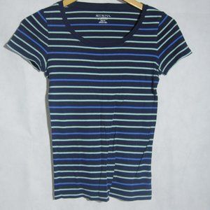 Merona Navy Blue Striped T-Shirt Slim Fit Size  XS